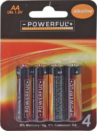 Alkaline AA batteries 1.5 V, 4 pcs