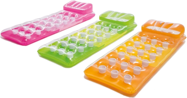 Inflatable water lounger 188 × 71 cm Intex – orange