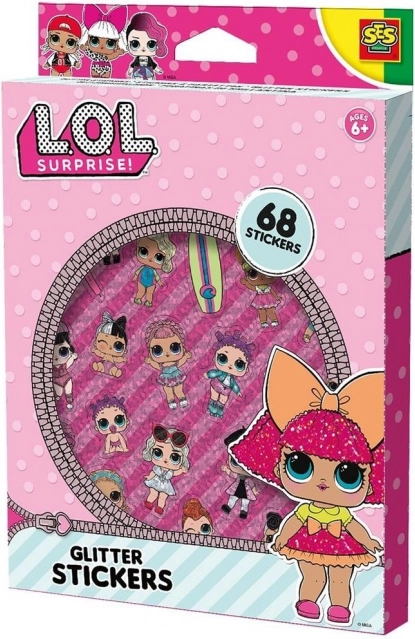 Glitter Stickers L.O.L. – set of 68 stickers