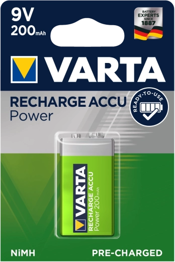 Varta wiederaufladbare 9V NiMH Batterie 200 mAh Ready2Use