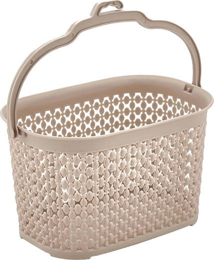 Hanging peg basket, cream, 22 × 14.5 × 13.5 cm