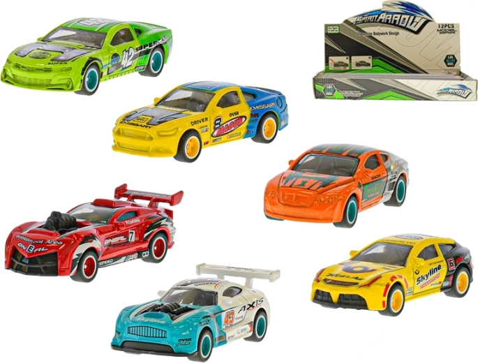 Voiture de course en métal 7 cm à friction libre – 6 modèles