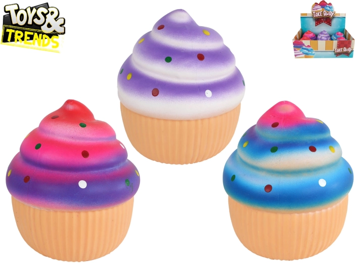 Toys&Trends Mega Squeeze Cupcake – anti-stress squeeze and stretch toy 13 cm (6 pcs, assorted colors)