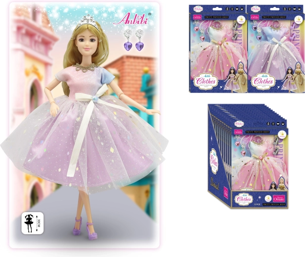 Klassieke prinsessenjurk voor poppen van 30 cm – meerdere varianten