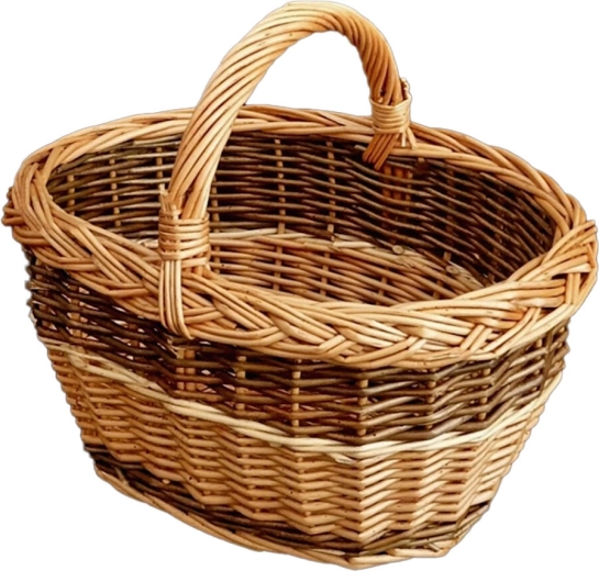 Panier ovale en osier pour enfants pour champignons 30 × 20 × 25 cm, verni