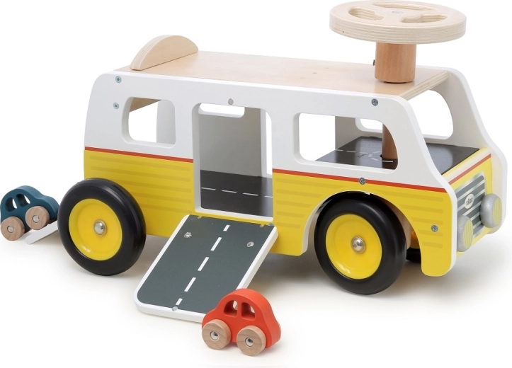 Vilac wooden ride-on van with garage