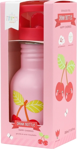A Little Lovely Company roestvrijstalen drinkfles 350 ml – vrolijke kersjes