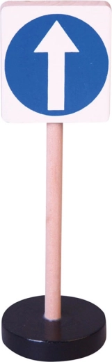 Wooden traffic sign - straight ahead only