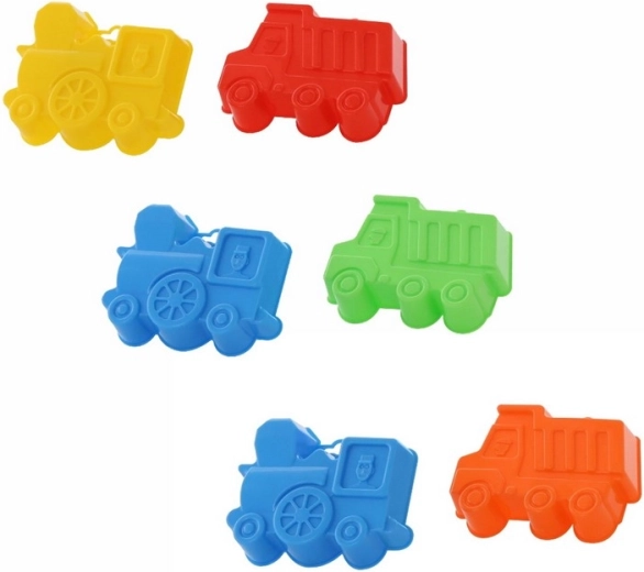 Zandvormpjes – auto en treintje (2 stuks)