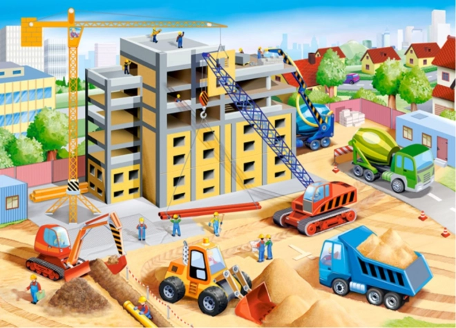 Construction Site Puzzle for Kids 60 Pieces
