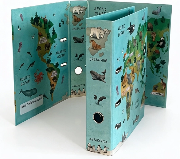Designer A4 Lever Arch File 7.5 cm – World Map