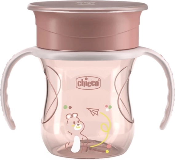Chicco beker Perfect Cup 360° met handvatten, roze, 12 m+