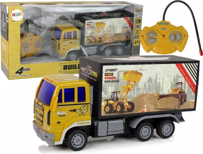 Camion de chantier télécommandé jaune 1:24