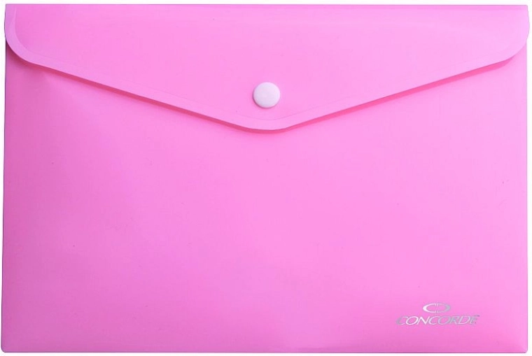 A4 Snap Button File Folder Pastel Pink CONCORDE