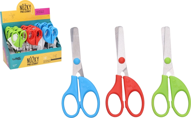 Gekleurde linkshandige schaar 13 cm