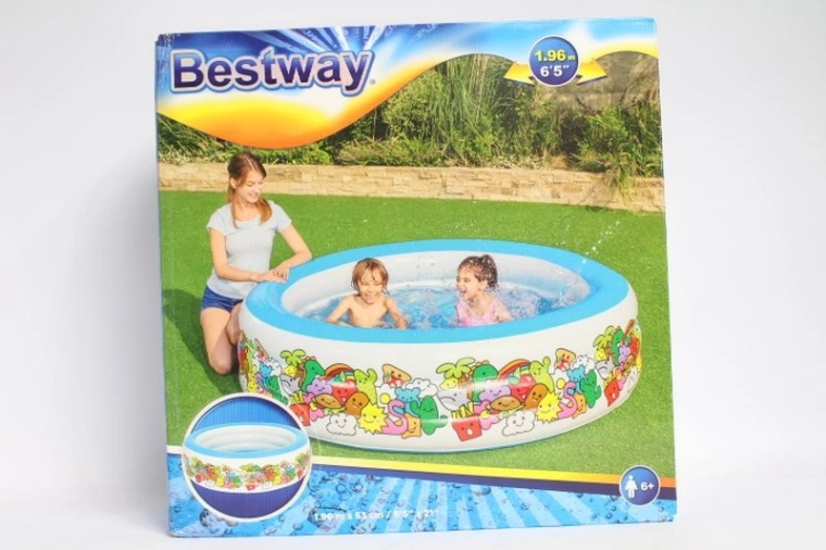 Bestway Kids Inflatable Pool 196 × 53 cm with Colorful Design