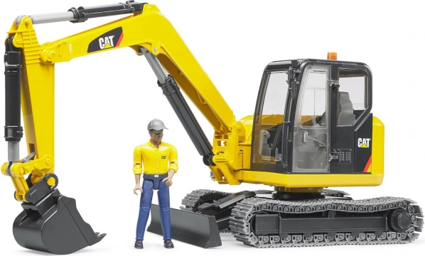 Bruder minigraafmachine CAT met bouwvakkersfiguur 1:16