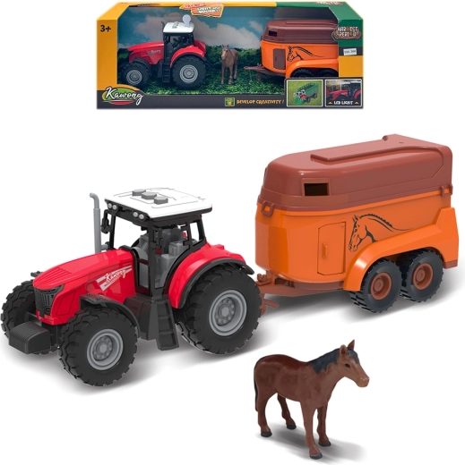 Farm Tractor with Horse Trailer with Lights and Sounds