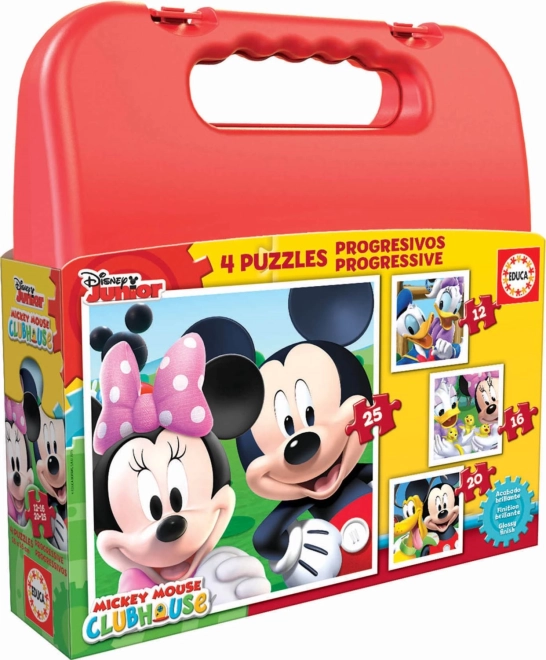 Puzzle dans une valisette MICKEY MOUSE et ses amis 4-en-1