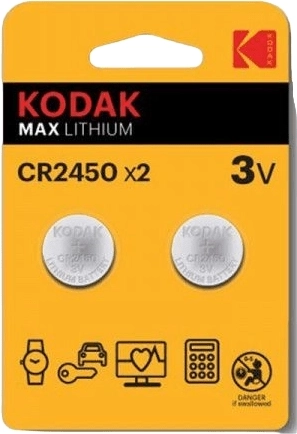 Lithium-Knopfzelle Kodak CR2450 3 V, 2 Stk.