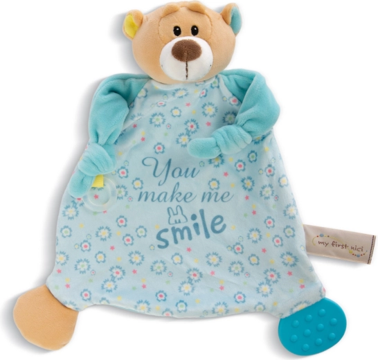 NICI comforter teddy bear with teether and pacifier holder
