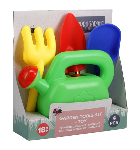Set de jardin pour enfants avec arrosoir, râteau et pelles