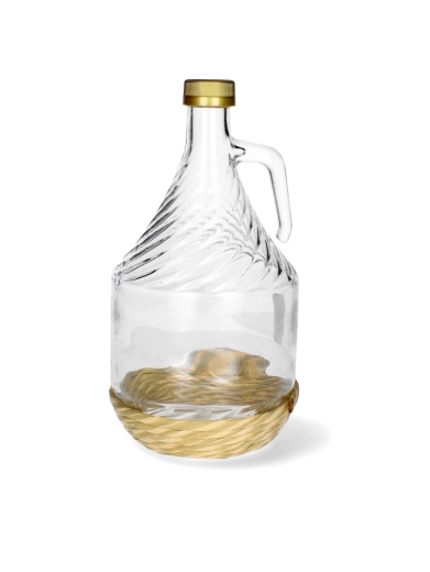 Dama Glass Container 2 L with Weave and Screw Cap