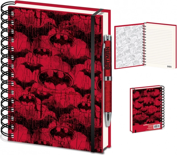 BATMAN Red Bat A5 Notebook with Spiral Binding