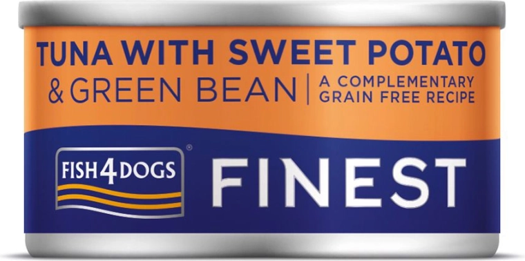 Conserve pour chiens au thon, patates douces et haricots verts 85 g FISH4DOGS Finest