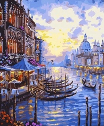 Diamond painting – gondels in Venetië 30 × 40 cm