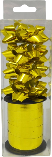 Lot de nœuds cadeau métallisés or, 2 pcs (largeur 6 mm)