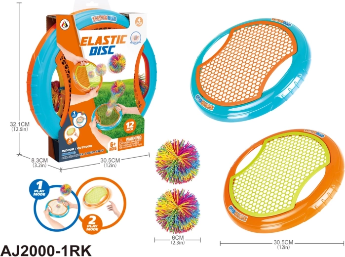 Throwing Game with Bouncy Discs and Balls