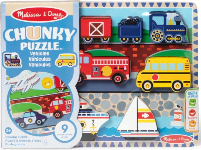 Houten chunky puzzel voertuigen MELISSA & DOUG