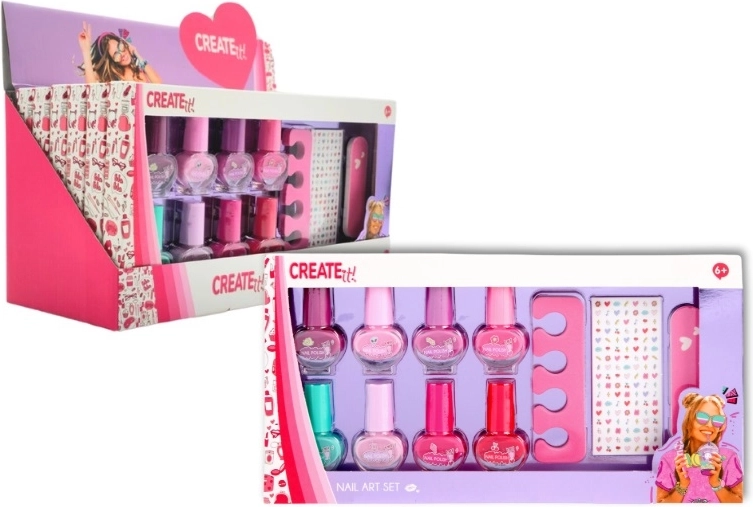Create it ! Coffret de vernis à ongles avec autocollants pour enfants