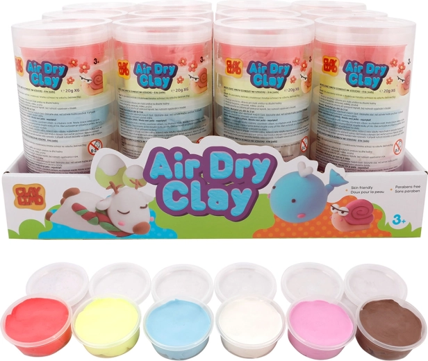 Lucht drogende boetseerklei 6 kleuren (6×20 g)