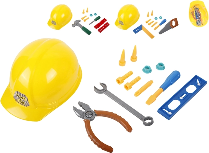 casque de chantier pour enfants avec outils