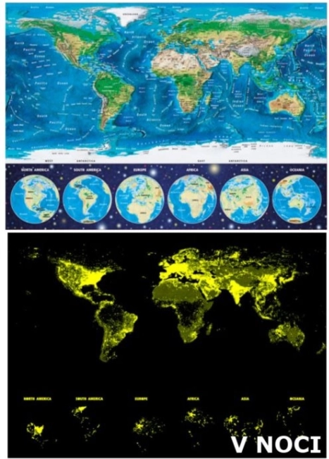 Glowing Puzzle World Map 1000 Pieces EDUCA