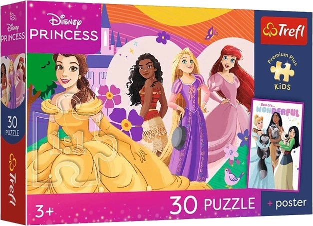 Puzzle Premium Plus Kids Disney prinsessen en vriendschap (30 stukjes)