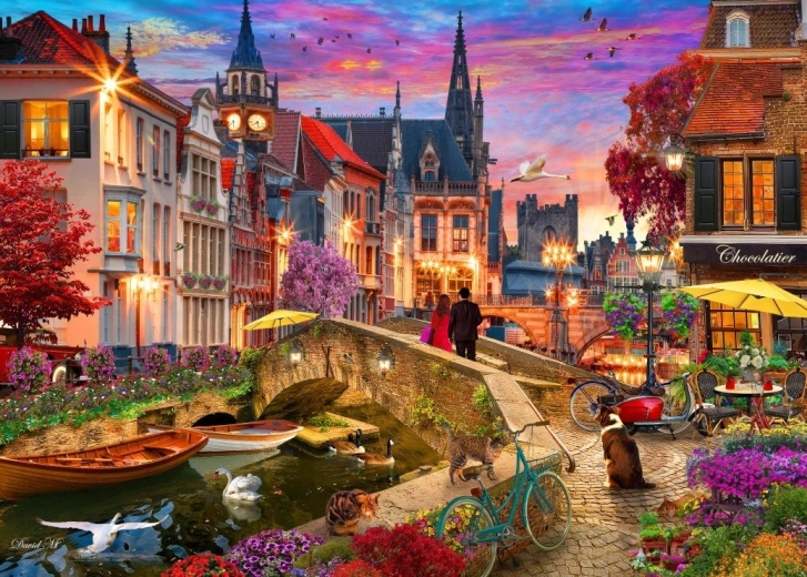 Puzzle Soir au canal 1000 pièces