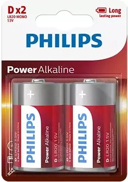 Philips Alkalibatterie D 1,5 V Power Alkaline
