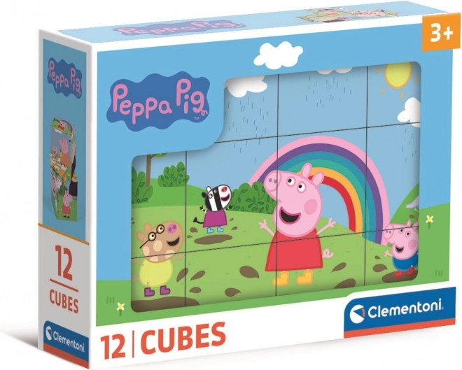 Cubes illustrés Peppa Pig de Clementoni, 12 cubes