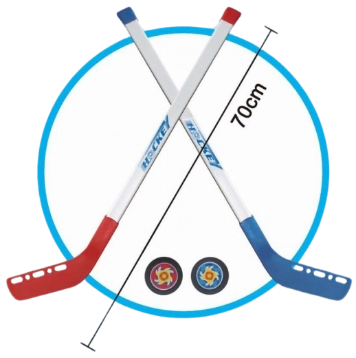 Set de crosses de hockey pour enfants avec palet – 4 pièces