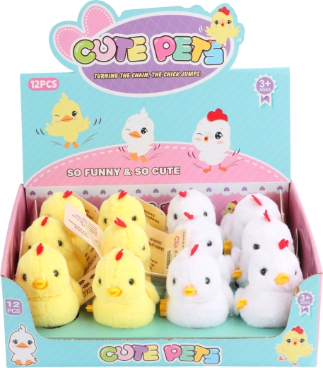 Wind-up jumping chick with red comb