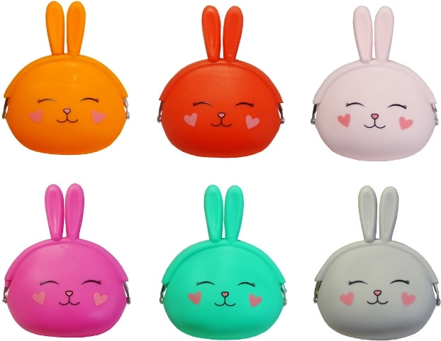 Silicone wallet with bunny motif