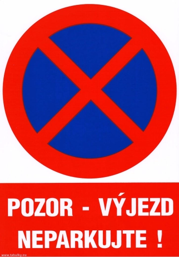 Self-adhesive Sign Caution Exit – Do Not Park, A4 (210 × 297 mm)