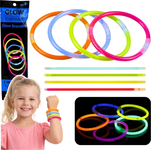 Fluorescerende lichtgevende armbanden voor in het donker Neon Stick, 5 stuks