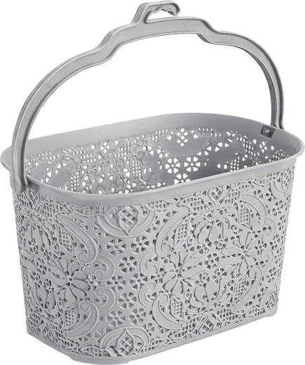 Hanging peg basket 22 × 14.5 × 13.5 cm, plastic, light grey
