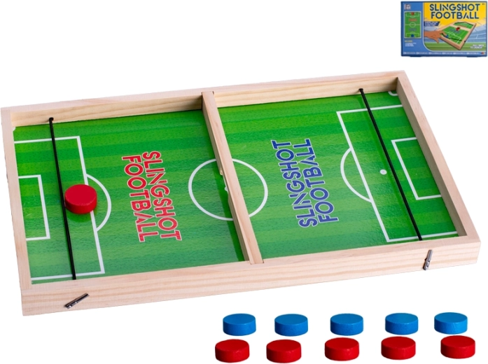 Baby-foot de table à commande par ressorts, en bois