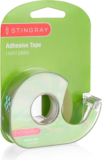 Adhesive tape 18 mm × 33 m with dispenser, transparent