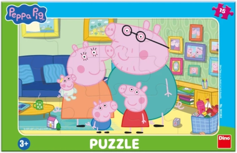 Puzzel Peppa Big in de woonkamer 15 stukjes